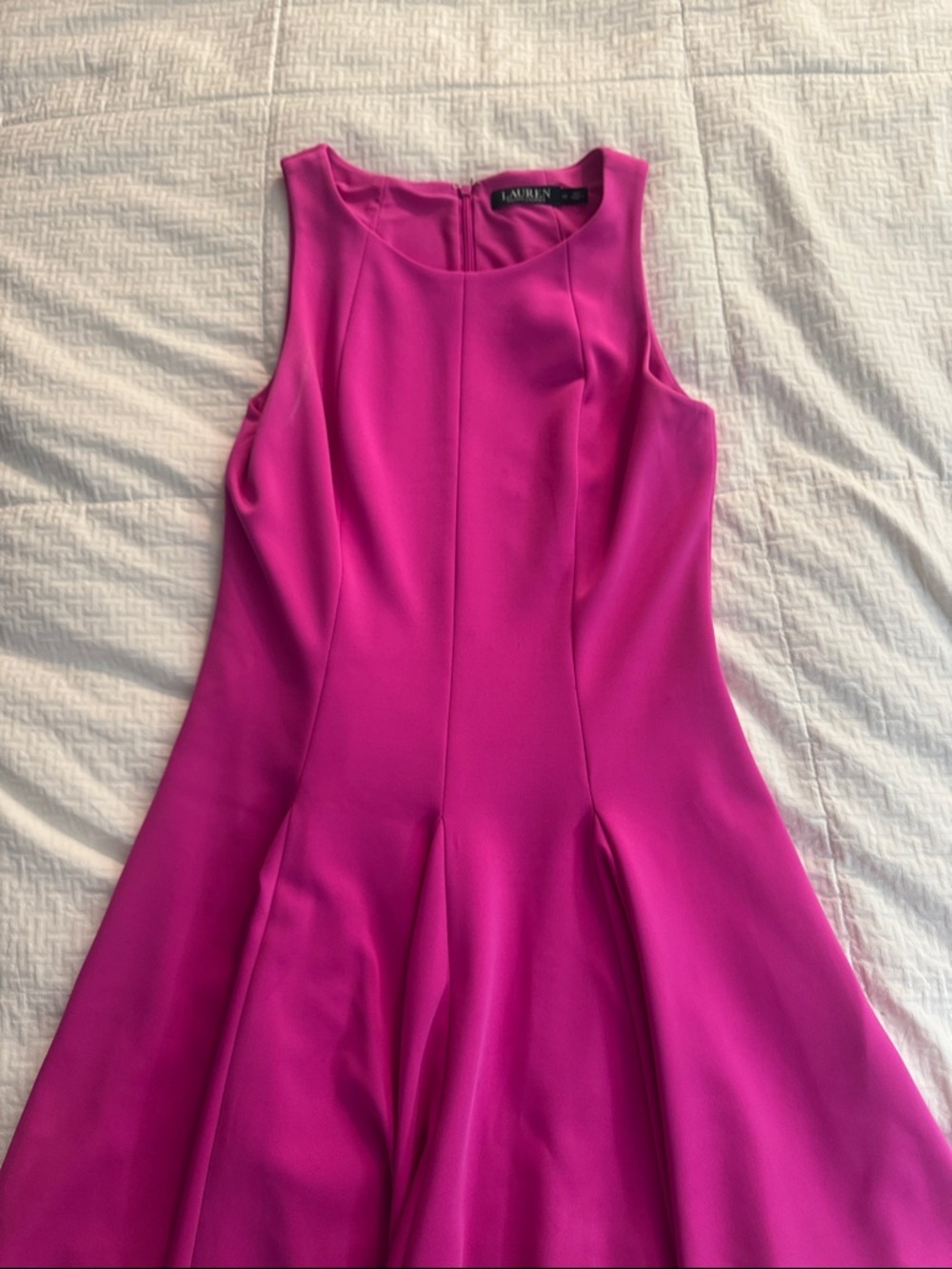 Lauren Ralph Lauren Bright Fuchsia Sleeveless Fit & Flare Dress